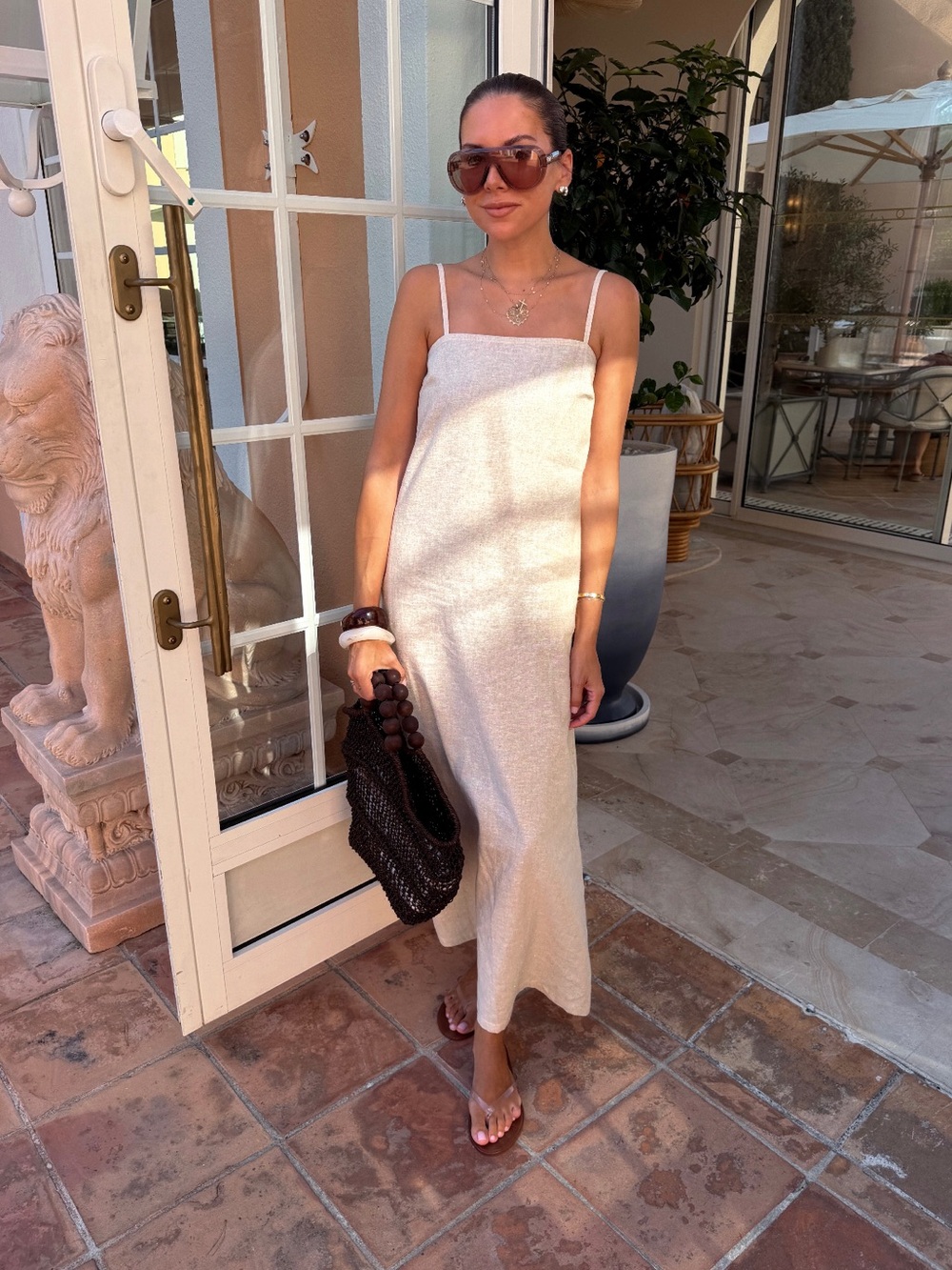 Vitamin A Cream Slip Dress